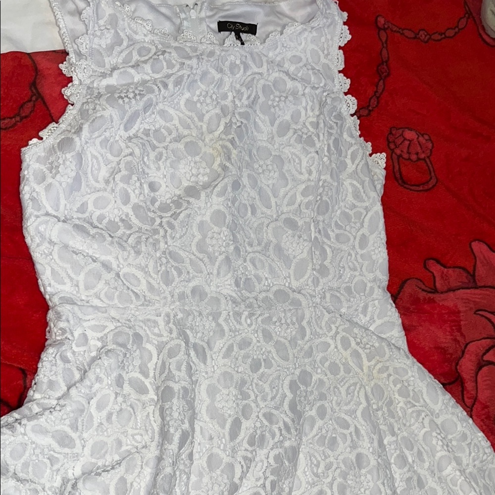 Chicwish White Lace Dress